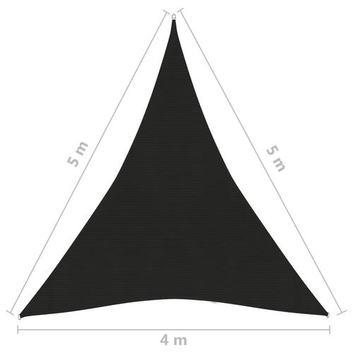 Solsejl 4x5x5 m 160 g/m² HDPE sort