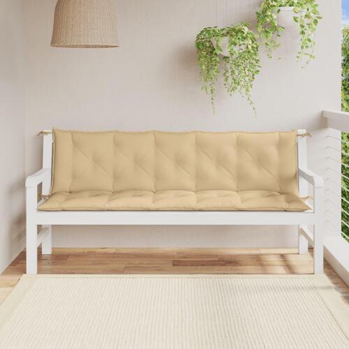Hynder til havebænk 2 stk. 180x50x7 cm stof meleret beige