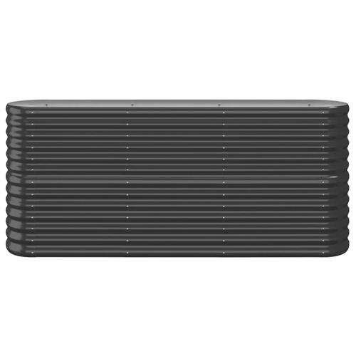 Plantekasse 152x40x68 cm pulverlakeret stål antracitgrå