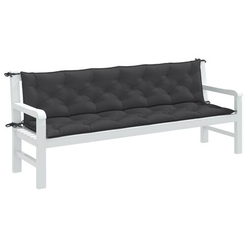 Hynder til havebænk 2 stk. 200x50x7 cm stof meleret antracitgrå
