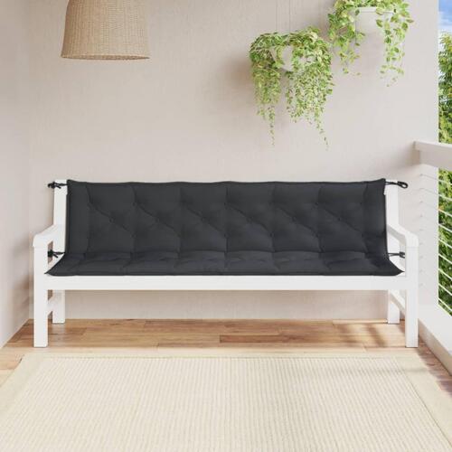 Hynder til havebænk 2 stk. 200x50x7 cm stof meleret antracitgrå