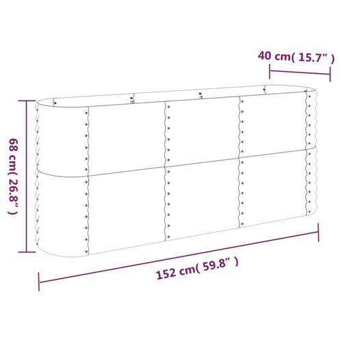 Plantekasse 152x40x68 cm pulverlakeret stål antracitgrå