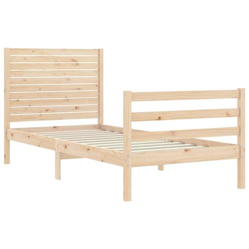 Sengeramme med sengegavl 90x200 cm massivt træ