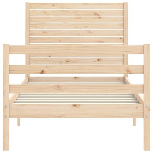 Sengeramme med sengegavl 90x200 cm massivt træ