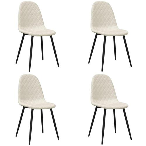 Spisebordsstole 4 stk. velour cremehvid
