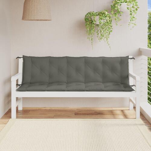 Hynder til havebænk 2 stk. 180x50x7 cm stof meleret mørkegrå
