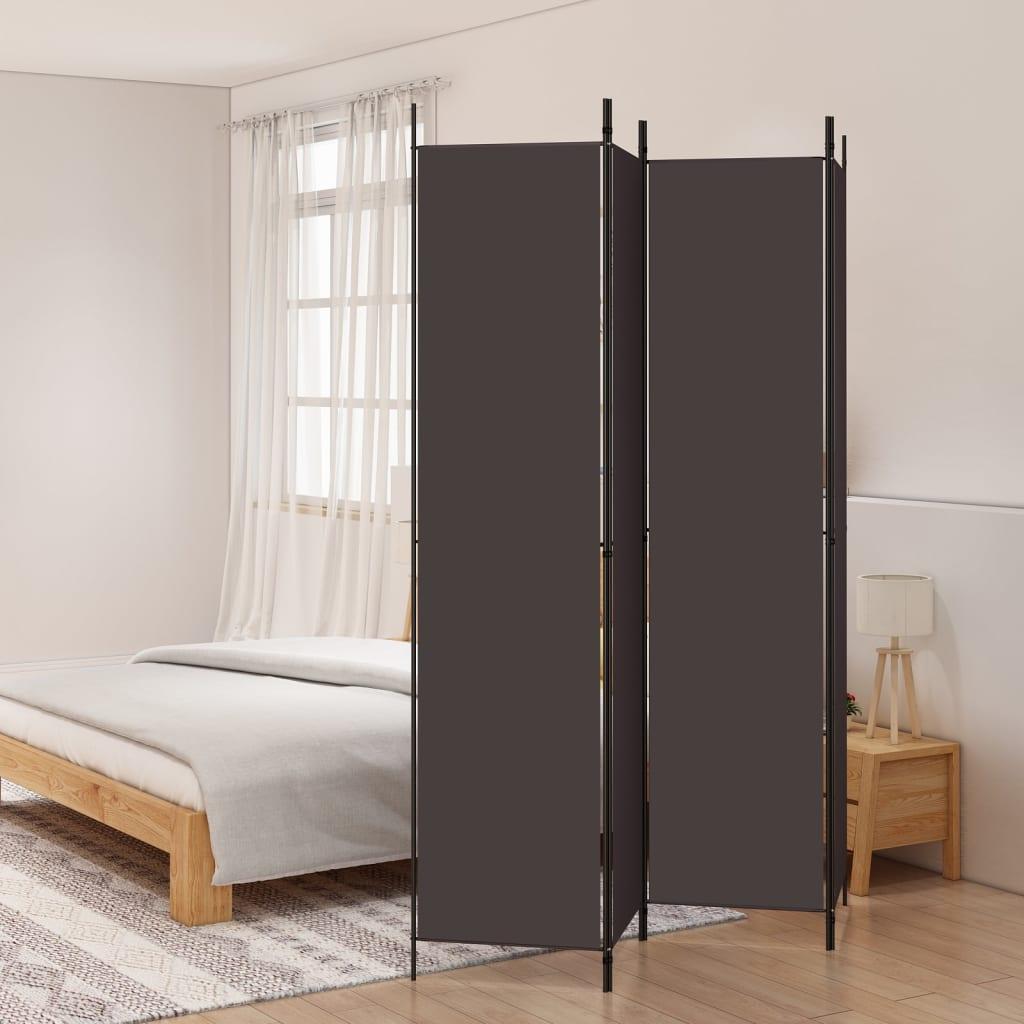 4-panels rumdeler 200x220 cm stof brun
