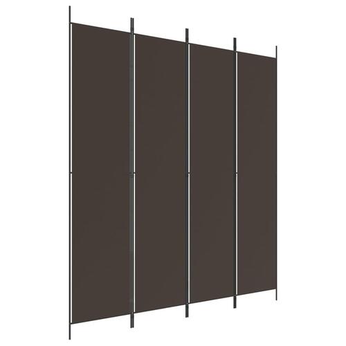 4-panels rumdeler 200x220 cm stof brun