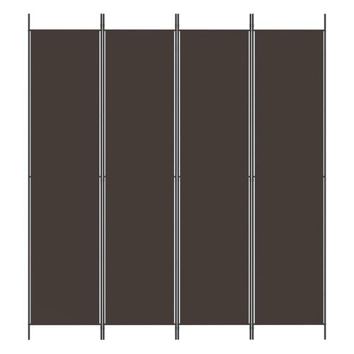 4-panels rumdeler 200x220 cm stof brun