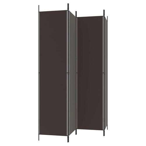 4-panels rumdeler 200x220 cm stof brun