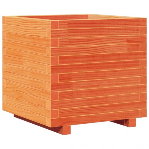 Plantekasse i massivt fyrretræ 50 x 50 x 49,5 cm - gyldenbrun