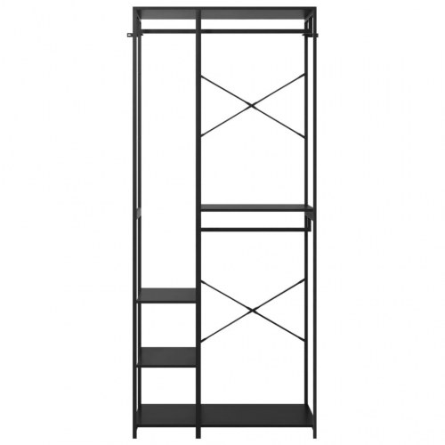 Tøjstativ 90x40x213 cm metal og spånplader sort