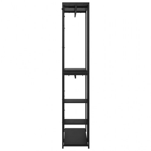 Tøjstativ 90x40x213 cm metal og spånplader sort