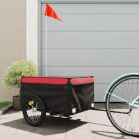 Cykelanhænger 45 kg jern sort og rød