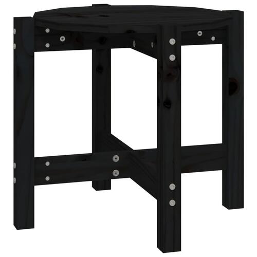 Sofabord Ø 52,5x45 cm massivt fyrretræ sort