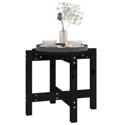 Sofabord Ø 52,5x45 cm massivt fyrretræ sort