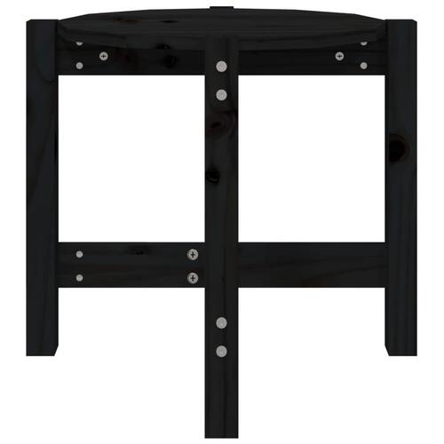 Sofabord Ø 52,5x45 cm massivt fyrretræ sort