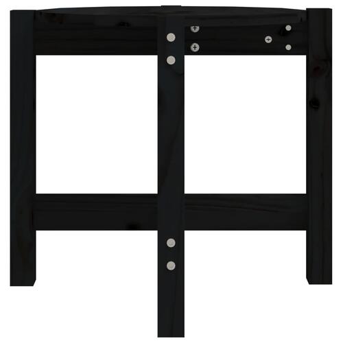 Sofabord Ø 52,5x45 cm massivt fyrretræ sort
