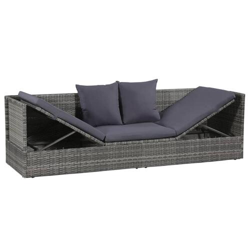 Havebord 200x60 cm polyrattan grå