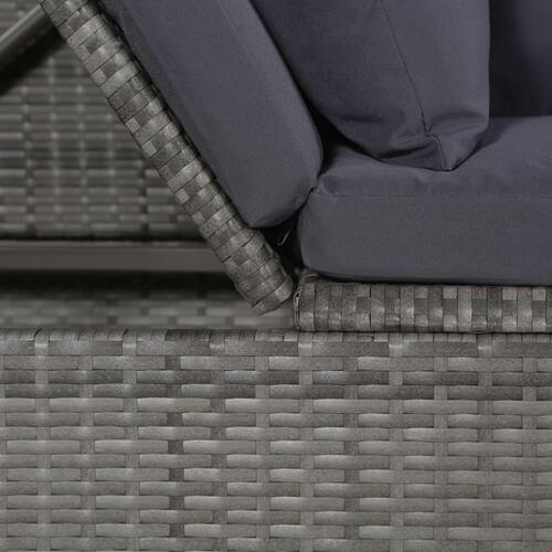 Havebord 200x60 cm polyrattan grå