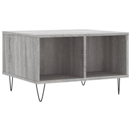 Sofabord 60x50x36,5 cm konstrueret træ grå sonoma-eg