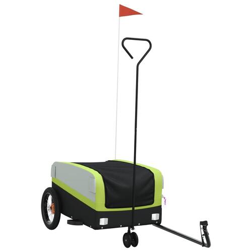 Cykelanhænger 30 kg jern sort og grøn
