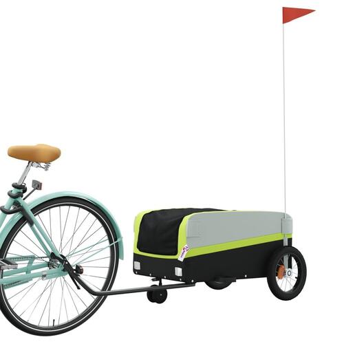 Cykelanhænger 30 kg jern sort og grøn