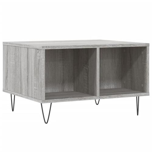 Sofabord 60x50x36,5 cm konstrueret træ grå sonoma-eg