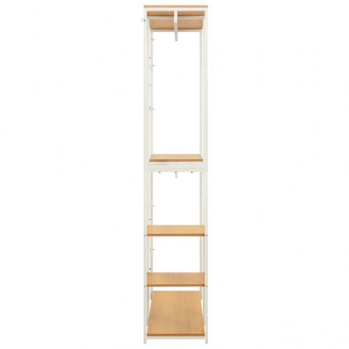 Tøjstativ 90x40x213 cm metal og spånplader hvid og egetræ