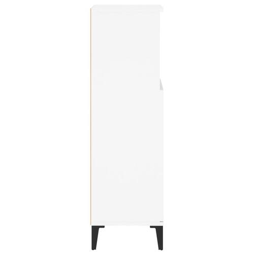 Badeværelsesskab 30x30x100 cm konstrueret træ hvid