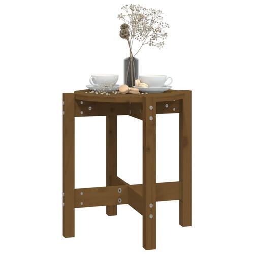 Sofabord Ø 42,5x45 cm massivt fyrretræ gyldenbrun