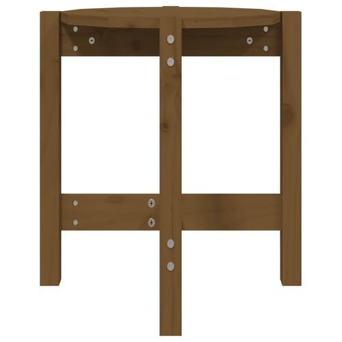 Sofabord Ø 42,5x45 cm massivt fyrretræ gyldenbrun