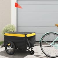 Cykelanhænger 45 kg jern sort og gul