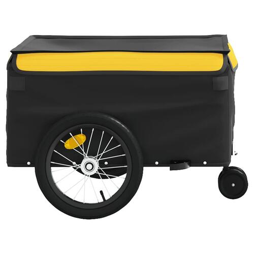 Cykelanhænger 45 kg jern sort og gul