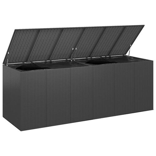 Hyndeboks 291x100,5x104 cm polyrattan sort