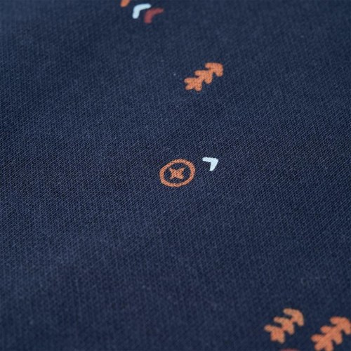 Sweatshirt til børn - str. 104, mørk blåmeleret med bjørneprint