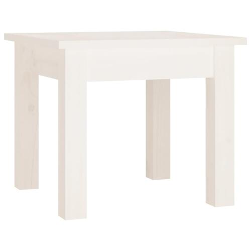 Sofabord 35x35x30 cm massivt fyrretræ hvid