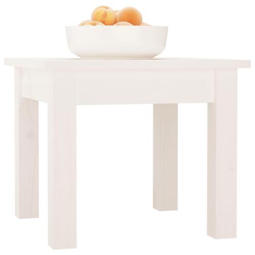 Sofabord 35x35x30 cm massivt fyrretræ hvid