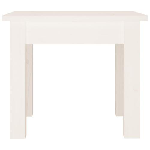 Sofabord 35x35x30 cm massivt fyrretræ hvid