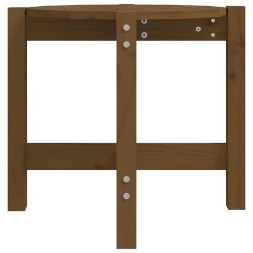 Sofabord Ø 52,5x45 cm massivt fyrretræ gyldenbrun