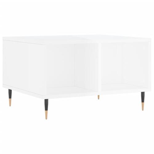 Sofabord 60x50x36,5 cm konstrueret træ hvid højglans