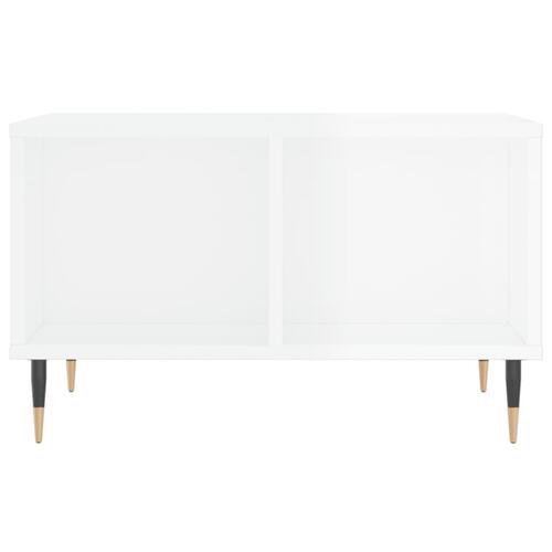 Sofabord 60x50x36,5 cm konstrueret træ hvid højglans