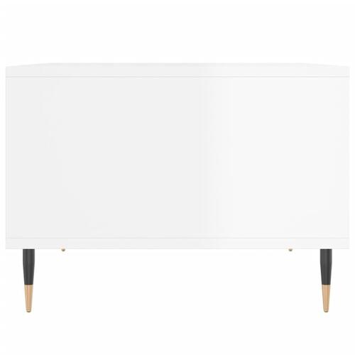 Sofabord 60x50x36,5 cm konstrueret træ hvid højglans