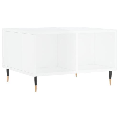 Sofabord 60x50x36,5 cm konstrueret træ hvid højglans