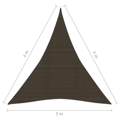Solsejl 3x4x4 m 160 g/m² HDPE sort
