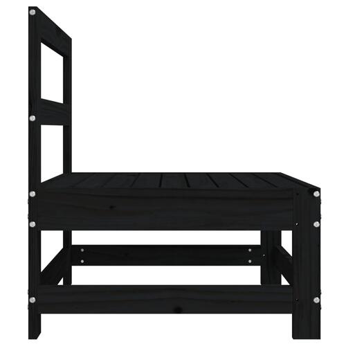 Midtermodul til havesofa massivt fyrretræ sort