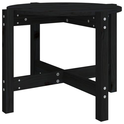Sofabord Ø 62,5x45 cm massivt fyrretræ sort