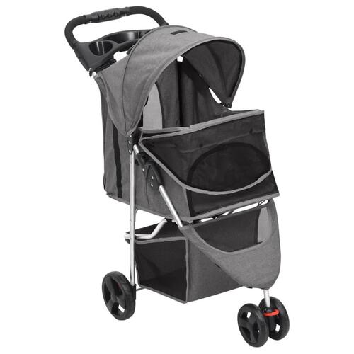 Foldbar hundeklapvogn 80x46x98 cm oxfordstof grå