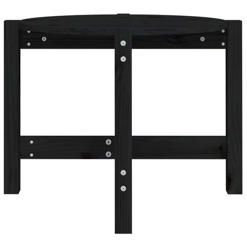 Sofabord Ø 62,5x45 cm massivt fyrretræ sort