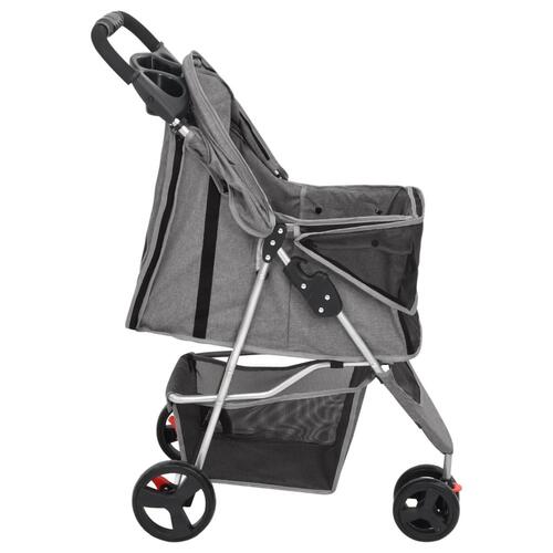 Foldbar hundeklapvogn 80x46x98 cm oxfordstof grå